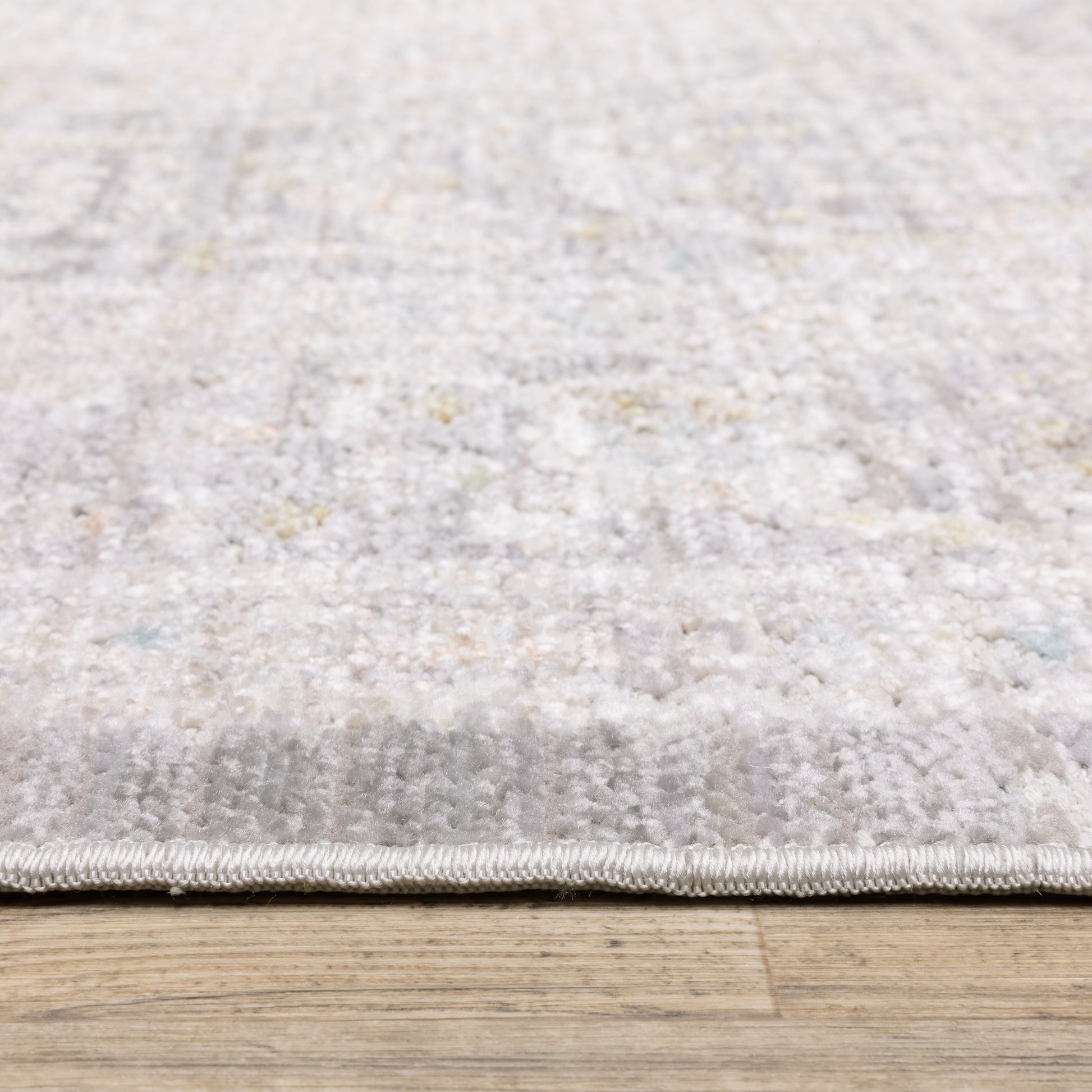 Cavett Distressed Grey/ Orange Medallion Cut Pile Rug