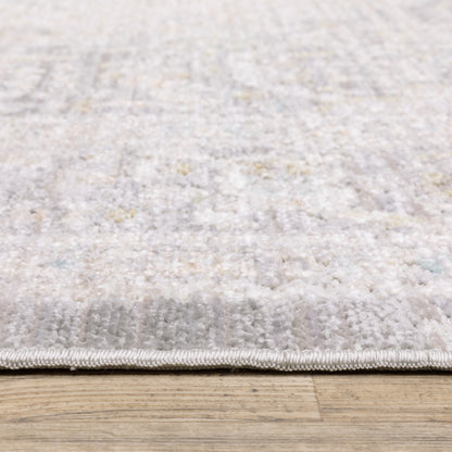 Cavett Distressed Grey/ Orange Medallion Cut Pile Rug
