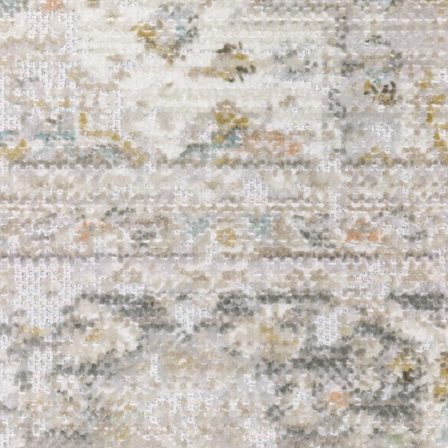 Cavett Distressed Grey/ Orange Medallion Cut Pile Rug