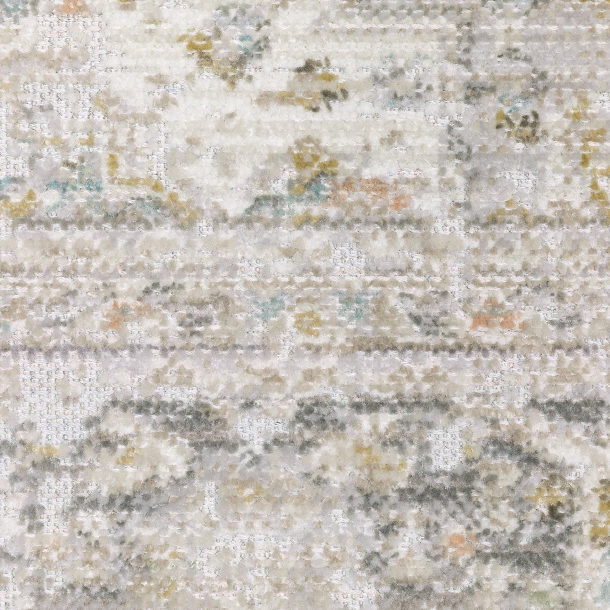 Cavett Distressed Grey/ Orange Medallion Cut Pile Rug
