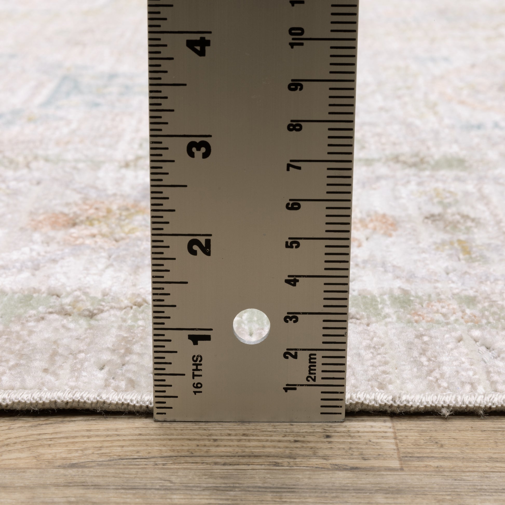 Cavett Floral Beige/ Blue Distressed Cut Pile Rug