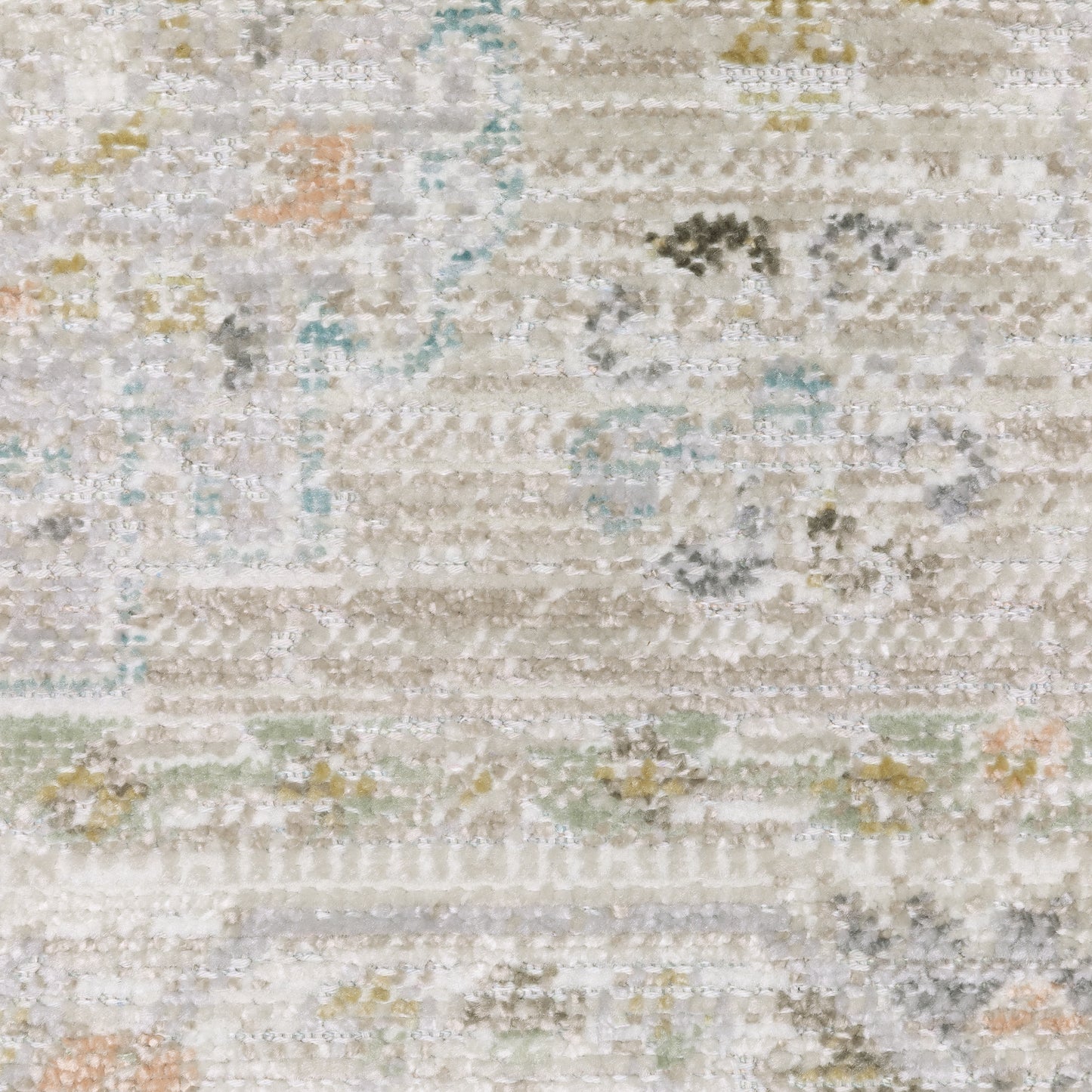 Cavett Floral Beige/ Blue Distressed Cut Pile Rug