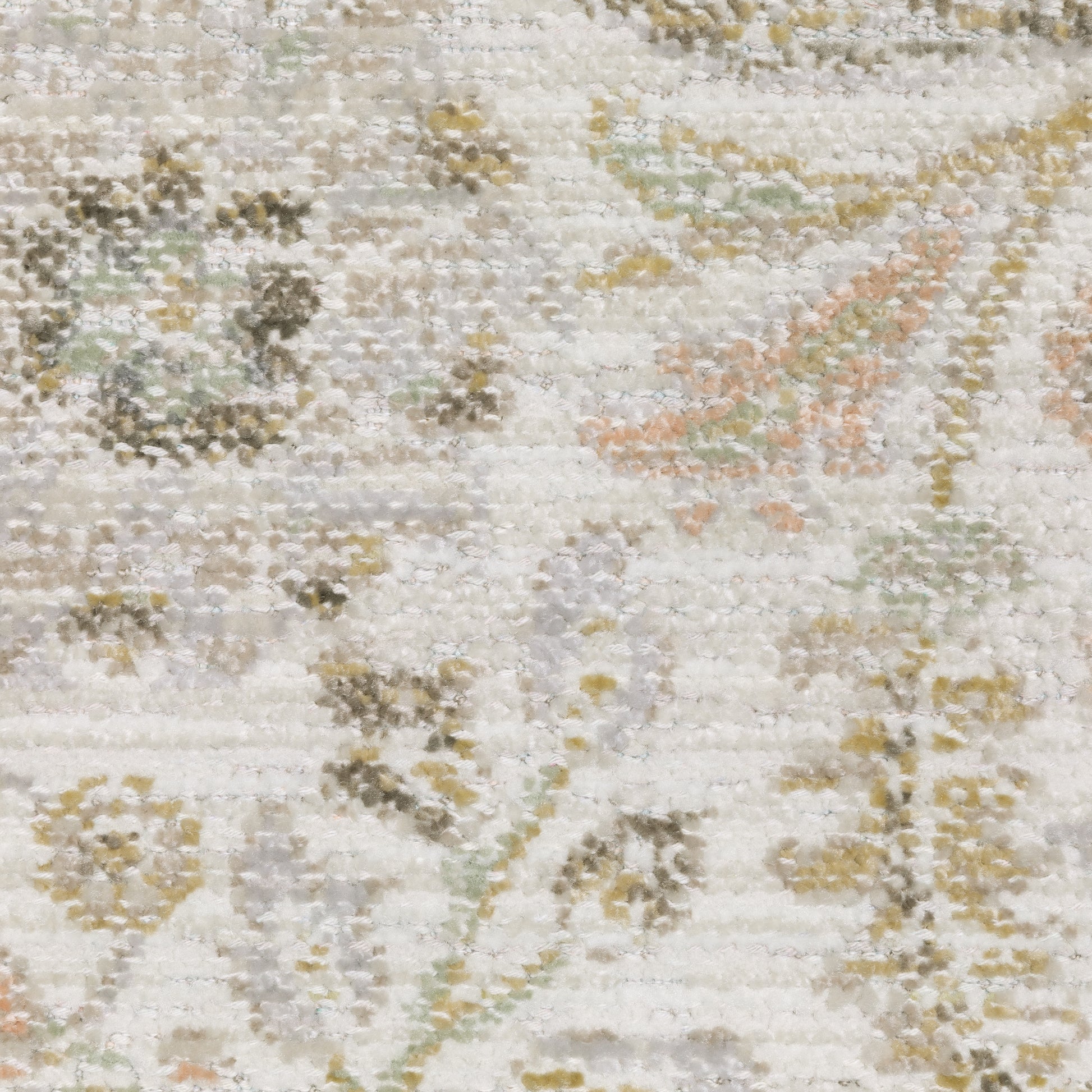 Cavett Floral Ivory/ Gold Distressed Cut Pile Rug
