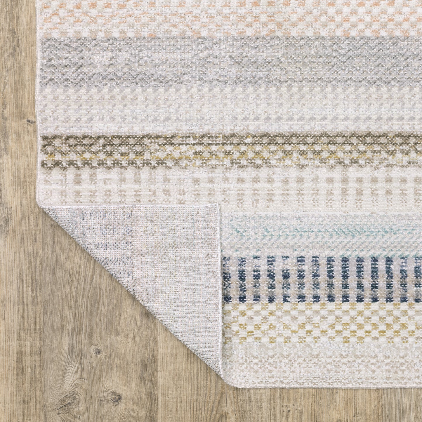 Cavett Stripe Ivory/ Multi Distressed Cut Pile Rug