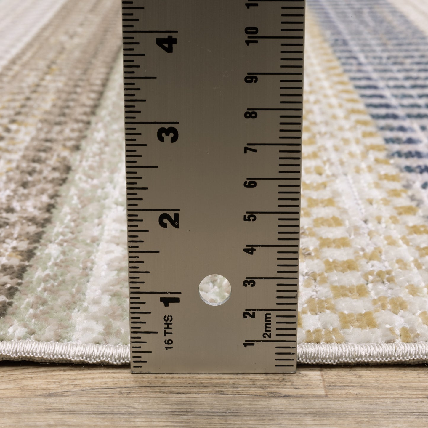 Cavett Stripe Ivory/ Multi Distressed Cut Pile Rug