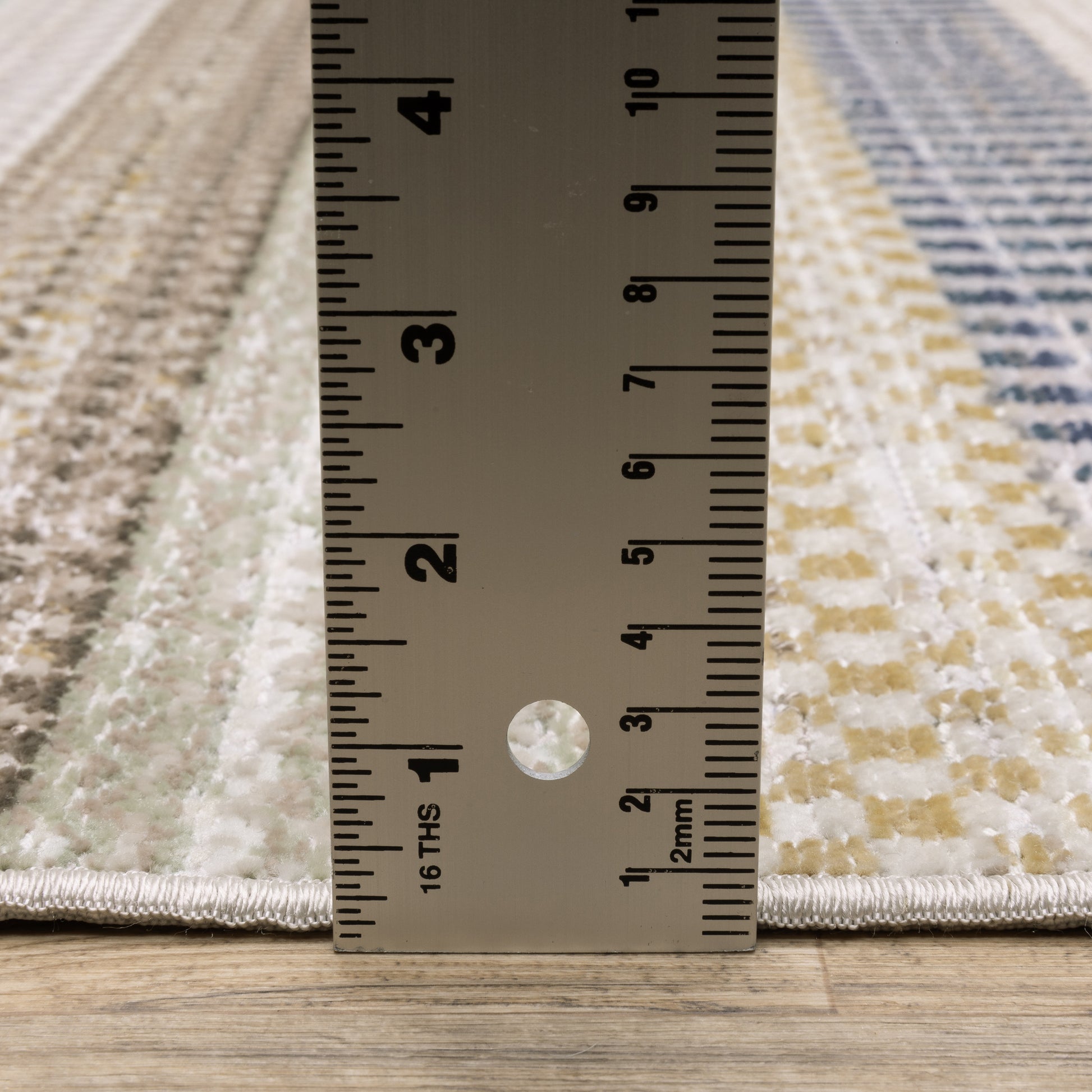 Cavett Stripe Ivory/ Multi Distressed Cut Pile Rug