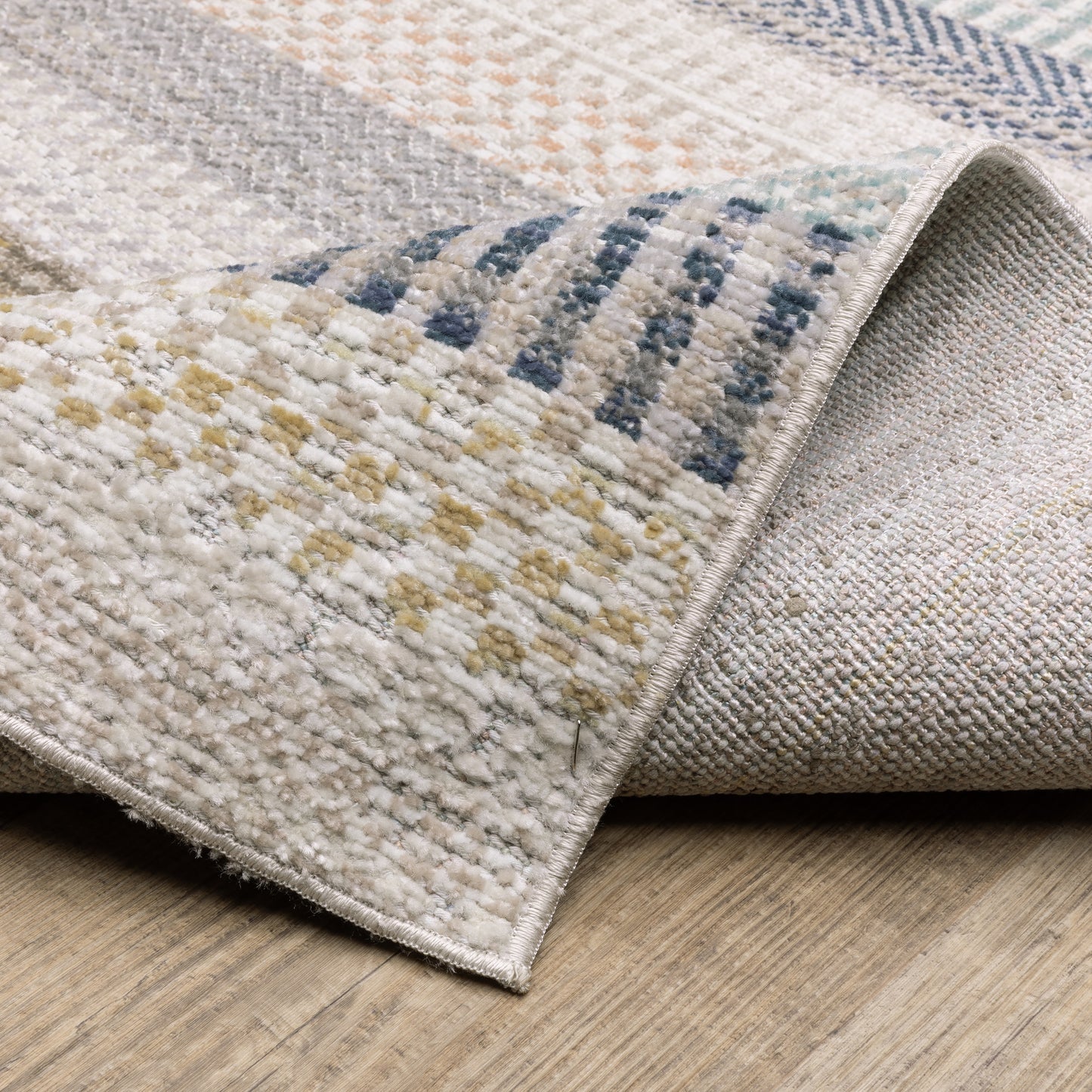 Cavett Stripe Ivory/ Multi Distressed Cut Pile Rug