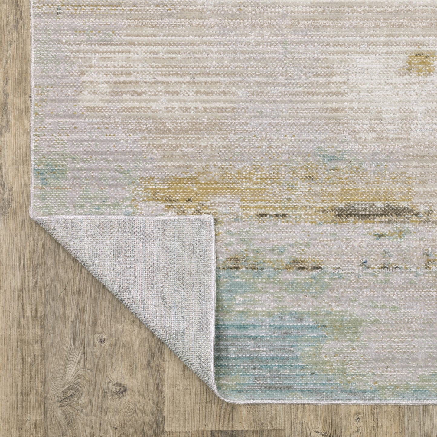 Cavett Distressed Blue/ Beige Abstract Cut Pile Rug
