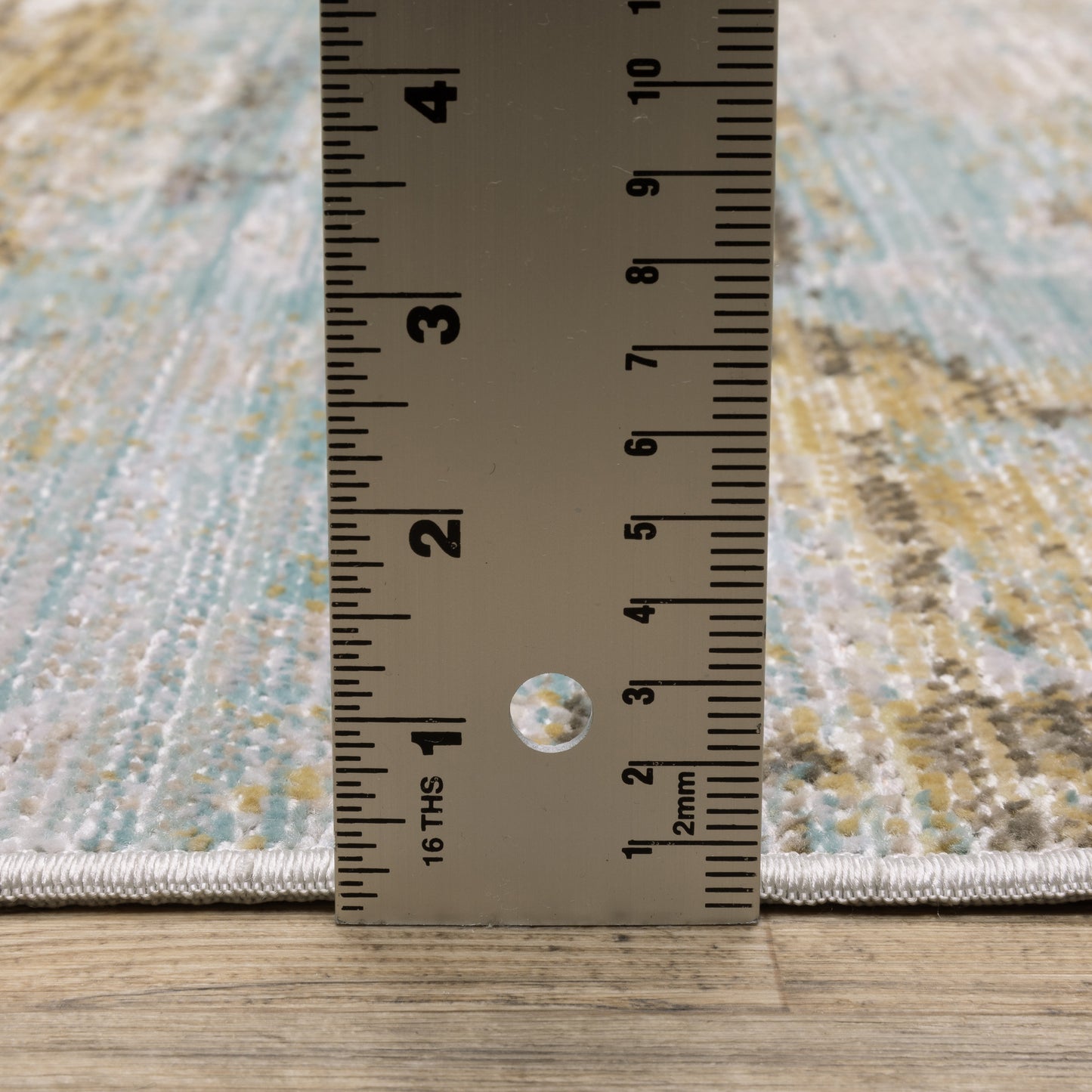Cavett Distressed Blue/ Beige Abstract Cut Pile Rug