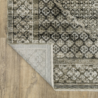 Chamberlain Medallion Grey/ Beige Distressed Cut Pile Rug