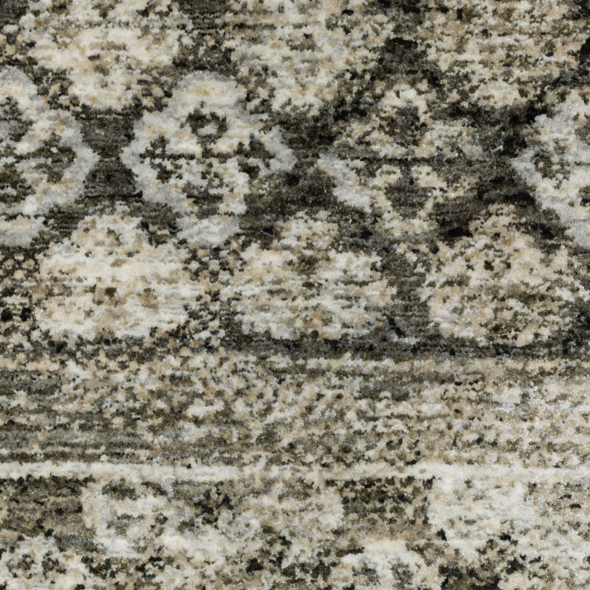 Chamberlain Medallion Grey/ Beige Distressed Cut Pile Rug