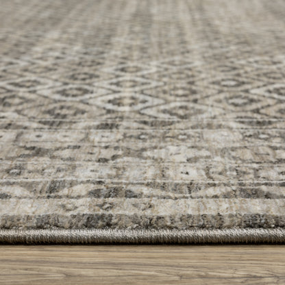 Chamberlain Border Grey/ Black Distressed Cut Pile Rug