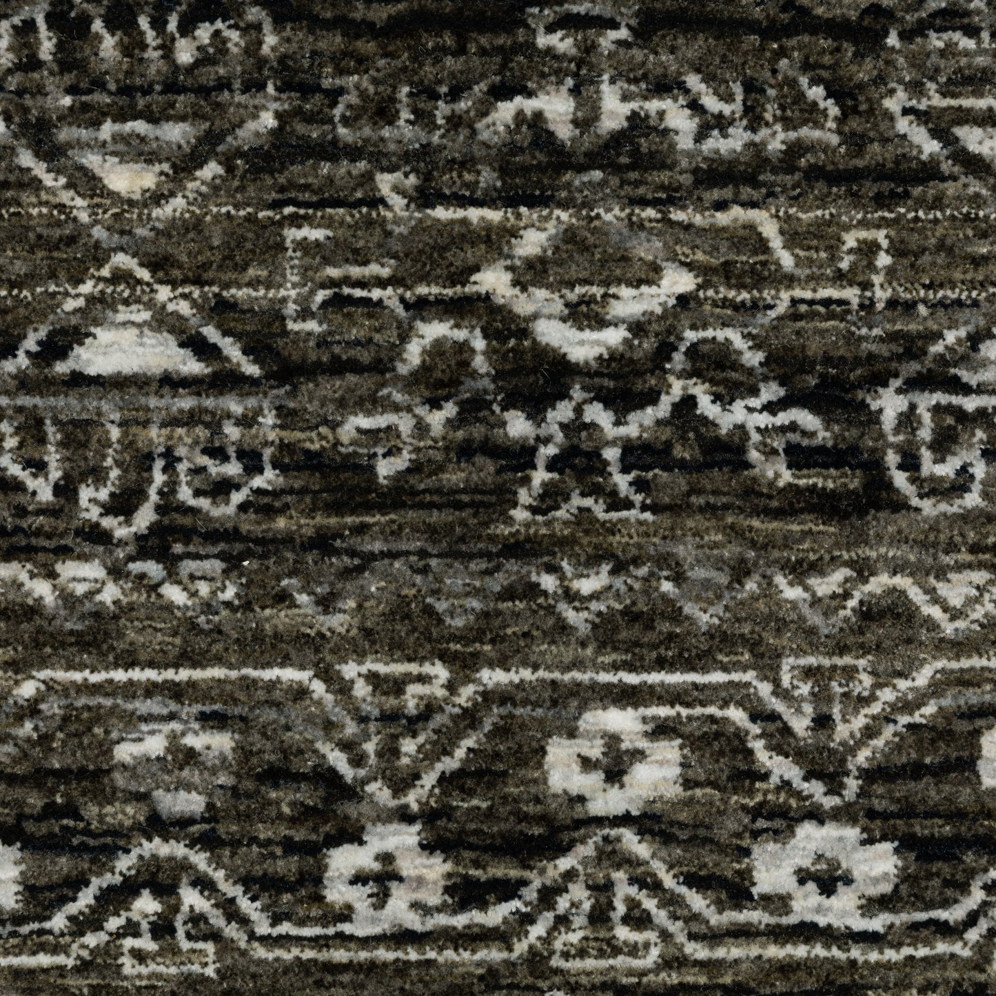 Chamberlain Distressed Black/ Grey Stripe Cut Pile Rug