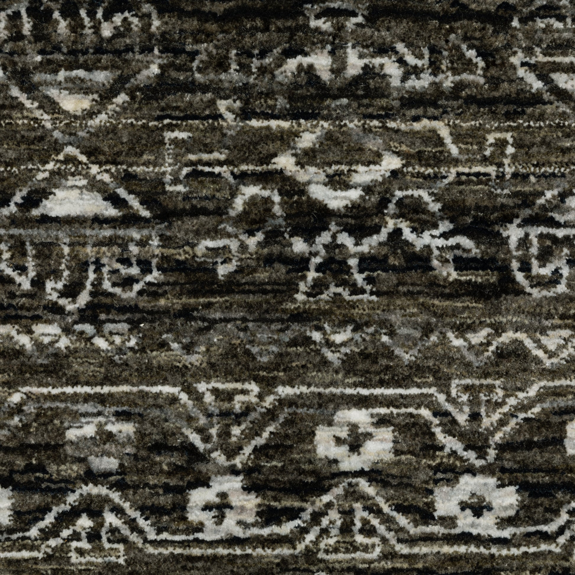 Chamberlain Distressed Black/ Grey Stripe Cut Pile Rug