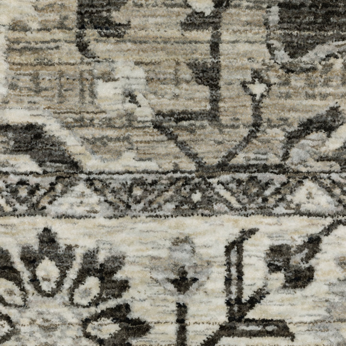 Chamberlain Medallion Grey/ Beige Distressed Cut Pile Rug