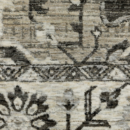 Chamberlain Medallion Grey/ Beige Distressed Cut Pile Rug