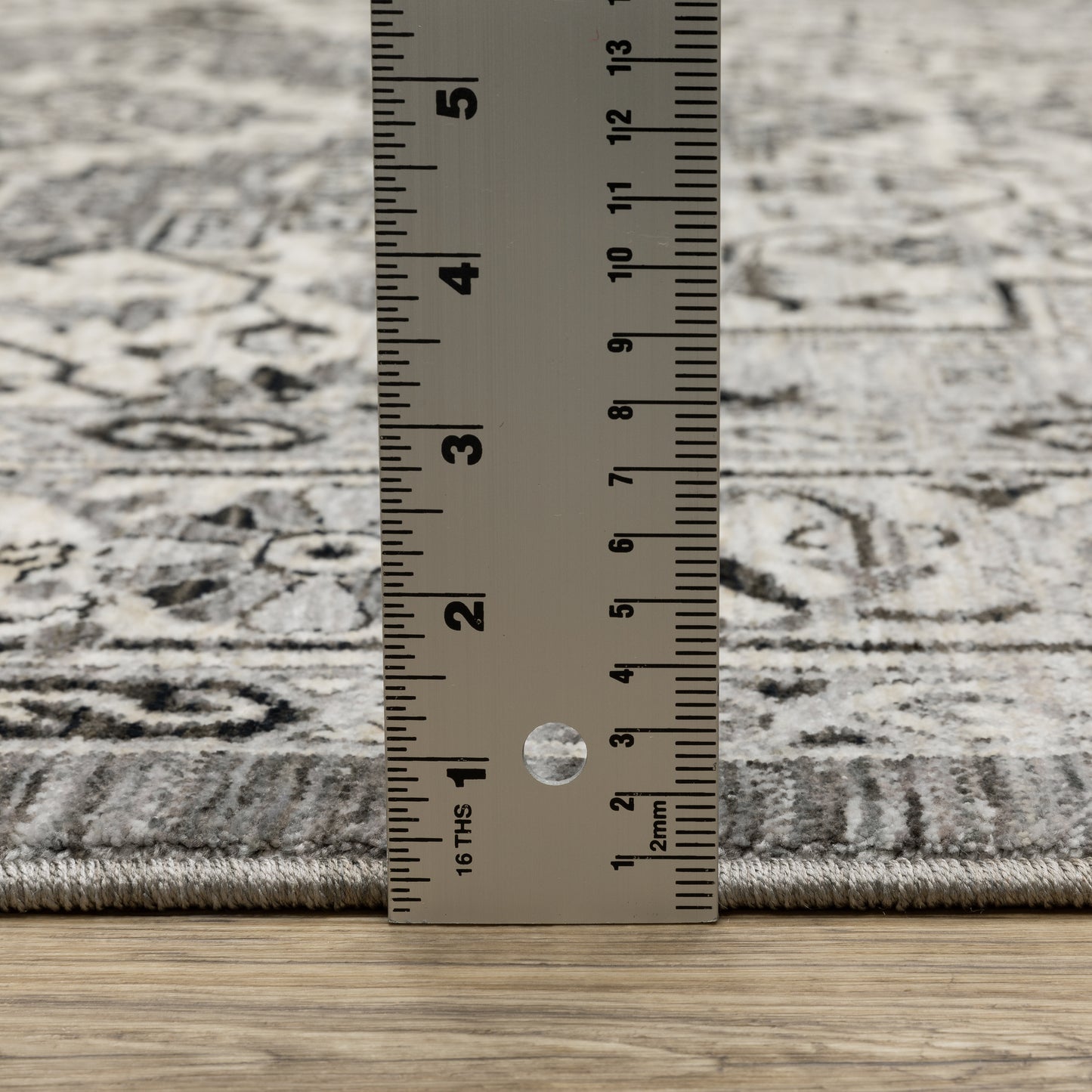 Chamberlain Medallion Grey/ Grey Floral Cut Pile Rug