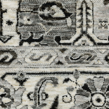Chamberlain Medallion Grey/ Grey Floral Cut Pile Rug