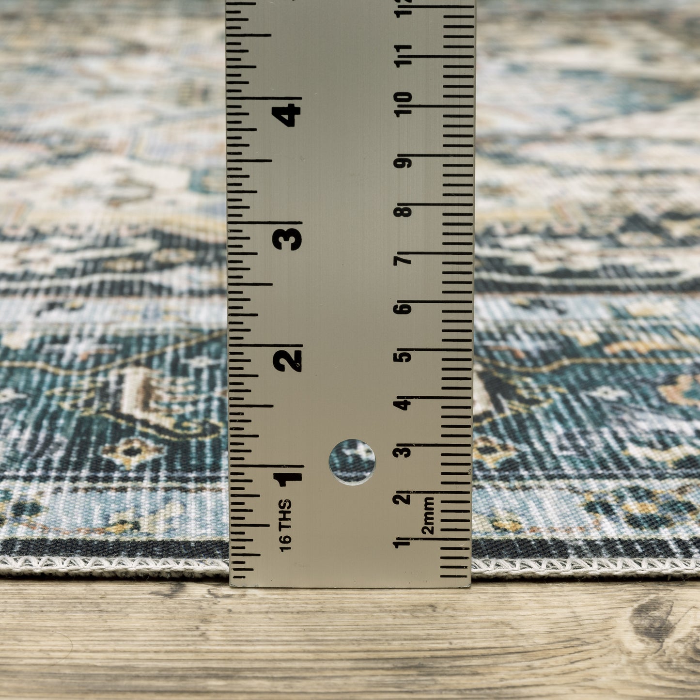 Charleston Distressed Blue/ Ivory Medallion Flat Weave Rug