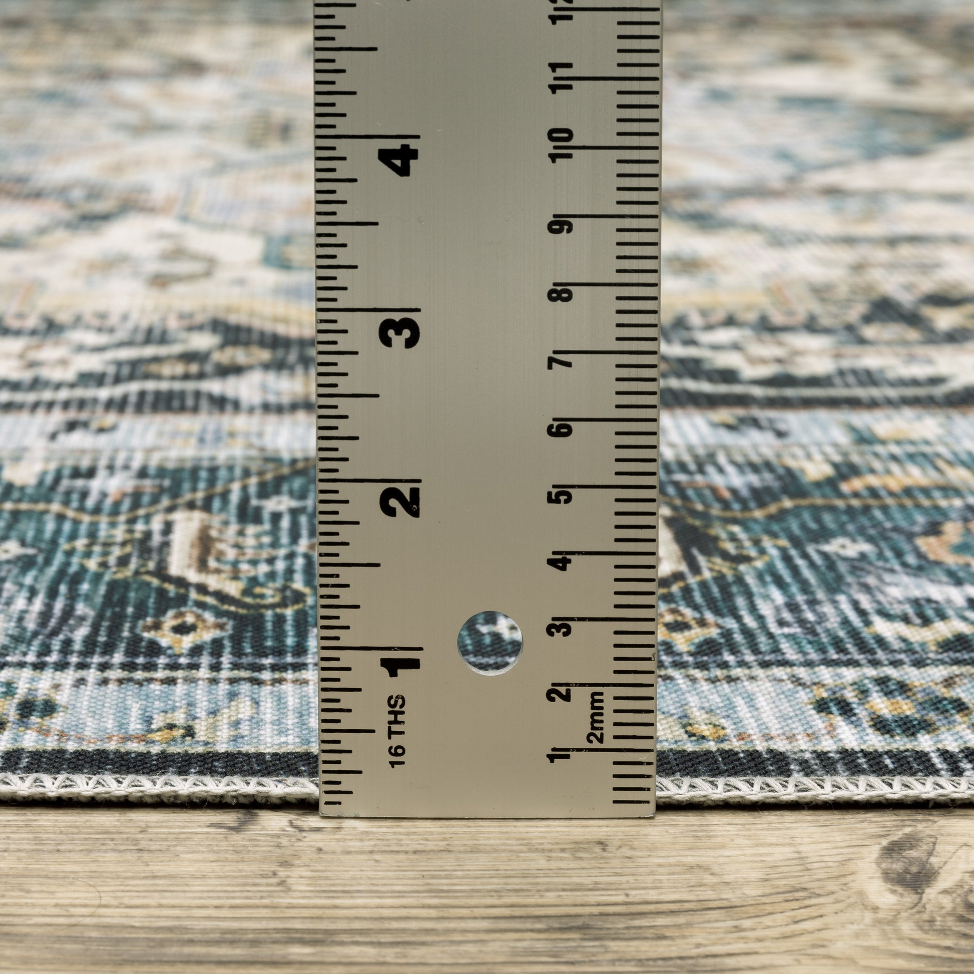 Charleston Distressed Blue/ Ivory Medallion Flat Weave Rug