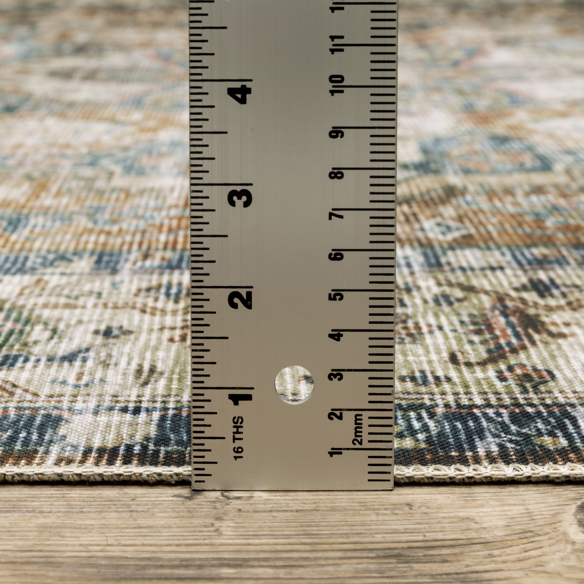 Charleston Distressed Blue/ Gold Medallion Flat Weave Rug