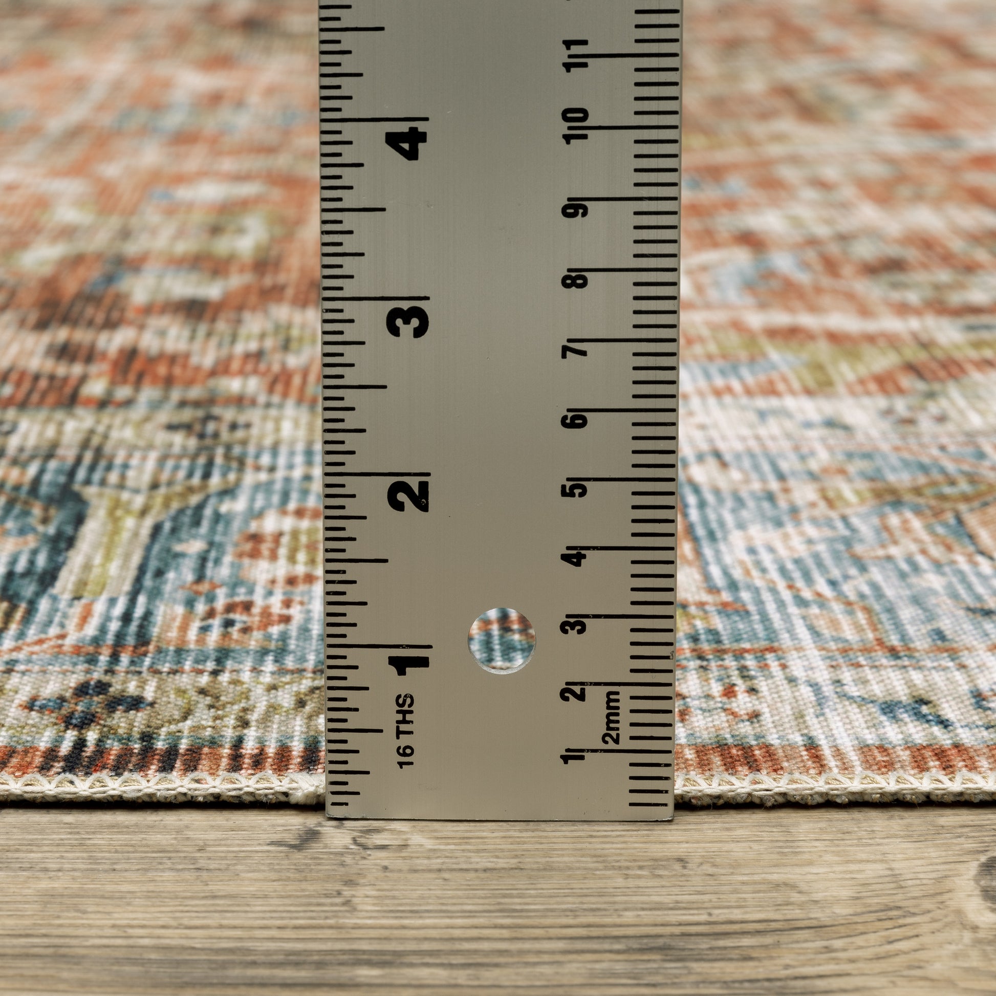 Charleston Distressed Rust/ Blue Oriental Flat Weave Rug