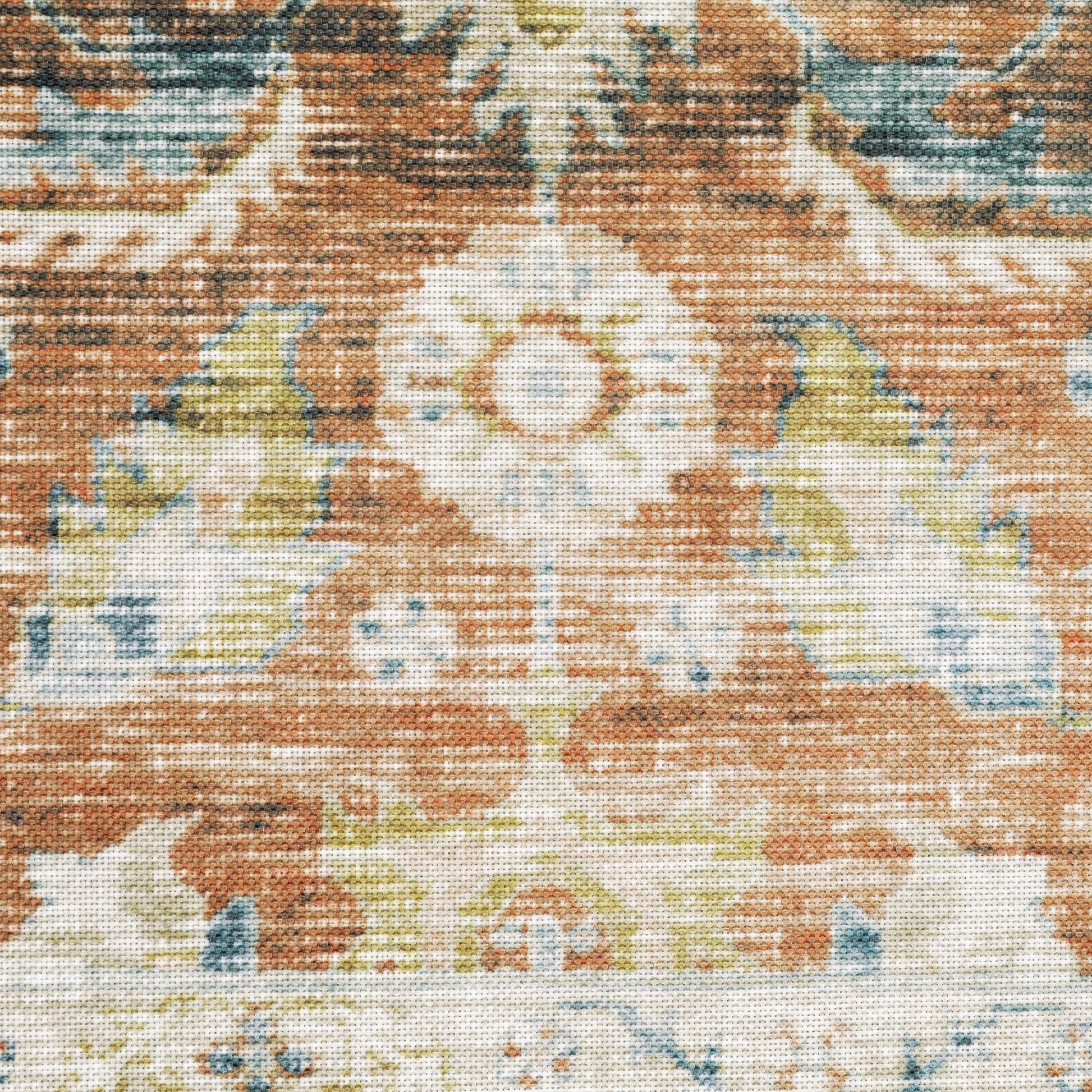 Charleston Distressed Rust/ Blue Oriental Flat Weave Rug