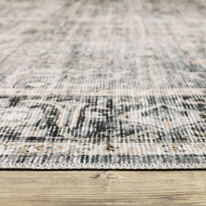 Charleston Distressed Charcoal/ Grey Oriental Flat Weave Rug
