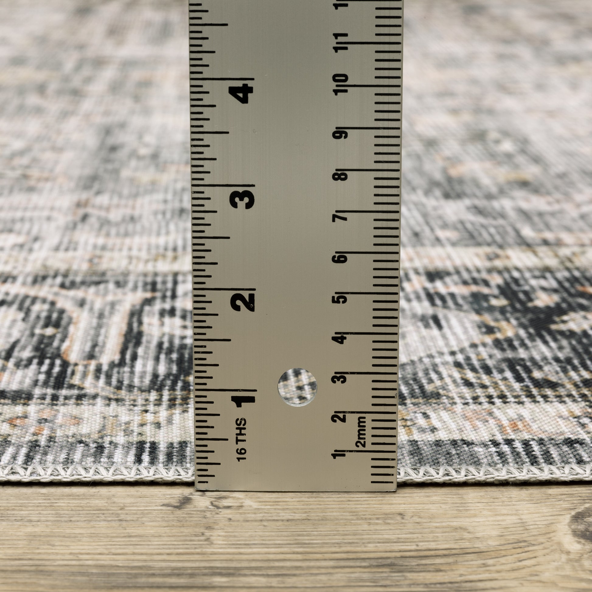 Charleston Distressed Charcoal/ Grey Oriental Flat Weave Rug