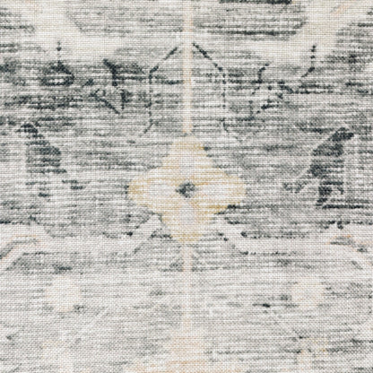 Charleston Distressed Charcoal/ Grey Oriental Flat Weave Rug