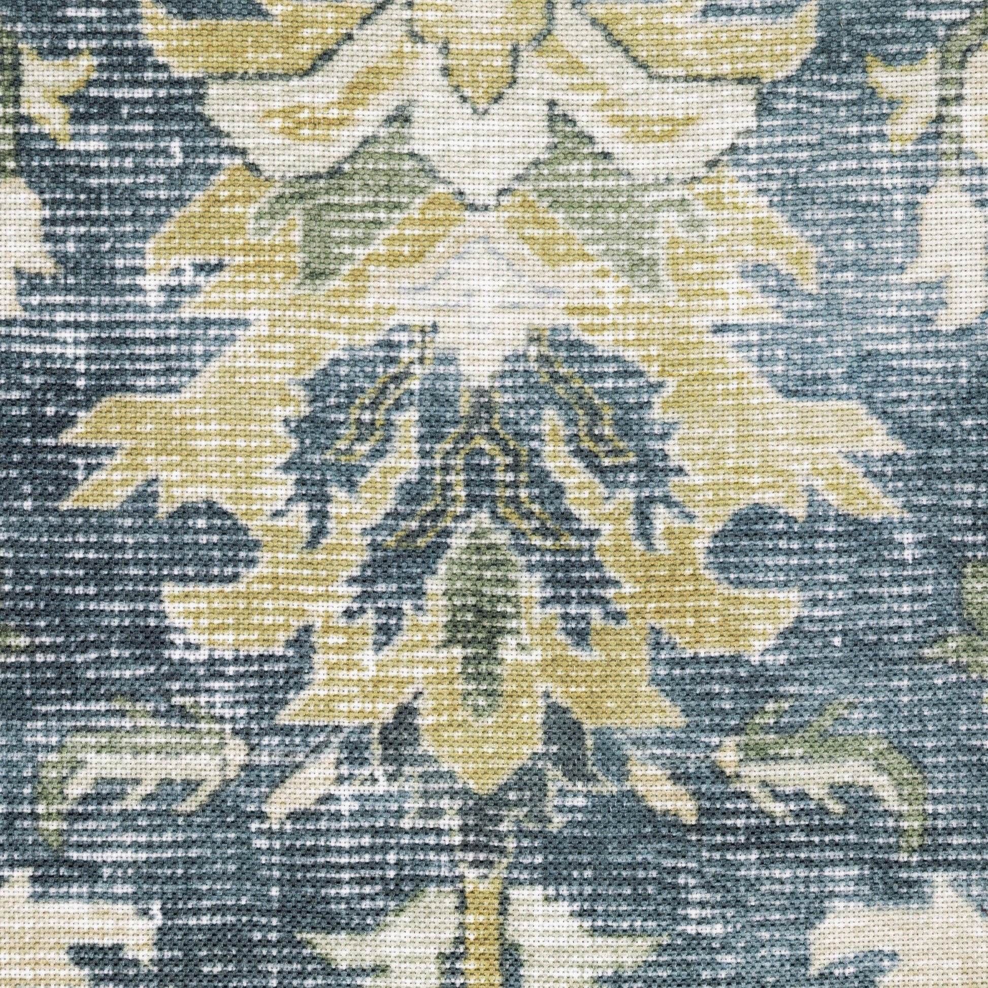 Charleston Distressed Blue/ Gold Oriental Flat Weave Rug