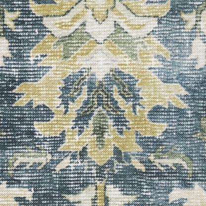 Charleston Distressed Blue/ Gold Oriental Flat Weave Rug