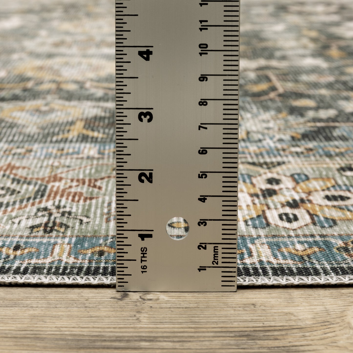 Charleston Distressed Charcoal/ Gold Oriental Flat Weave Rug
