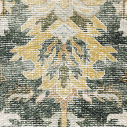 Charleston Distressed Charcoal/ Gold Oriental Flat Weave Rug