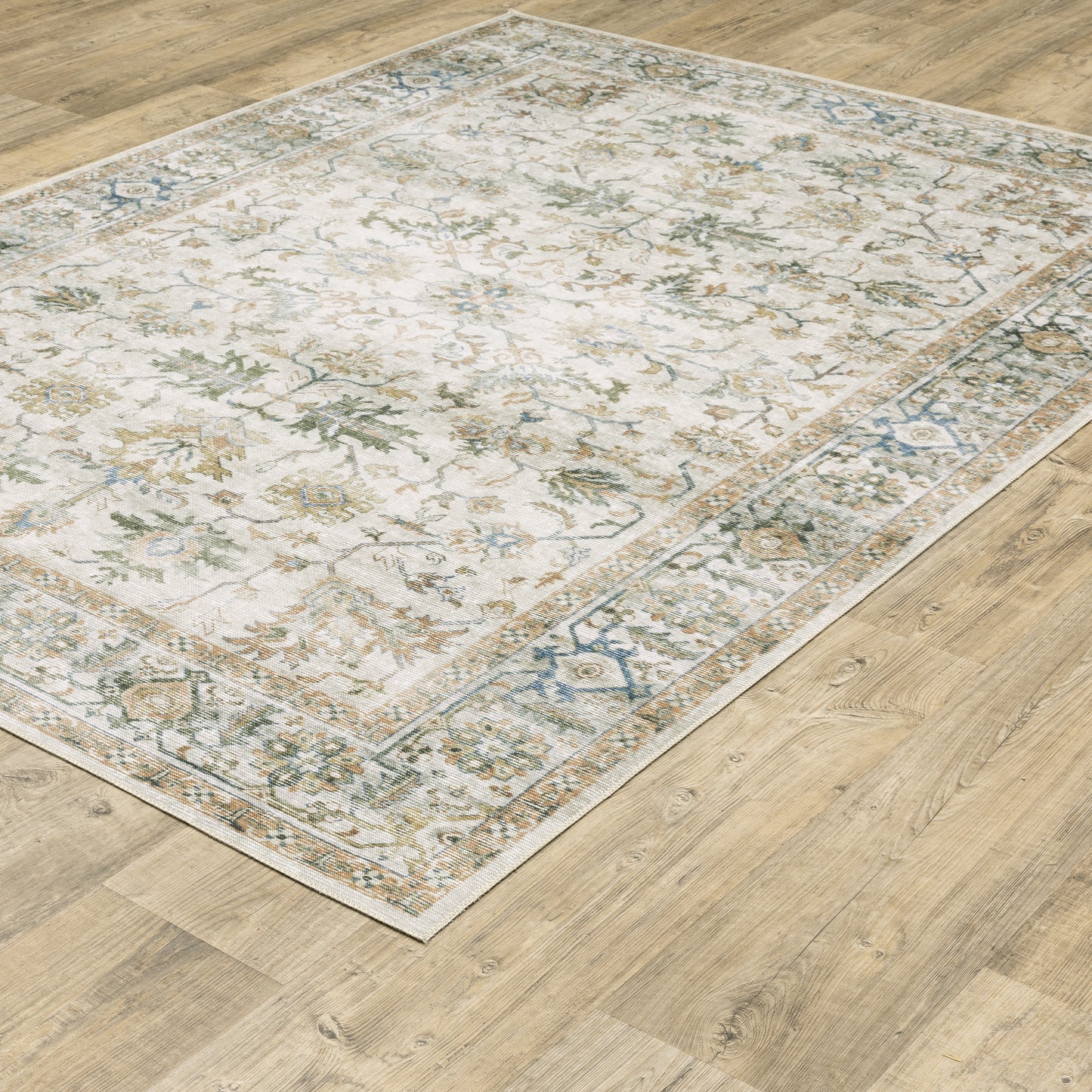 Charleston Distressed Ivory/ Multi Oriental Flat Weave Rug