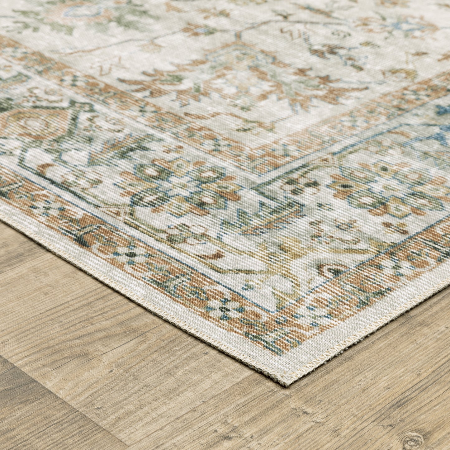 Charleston Distressed Ivory/ Multi Oriental Flat Weave Rug