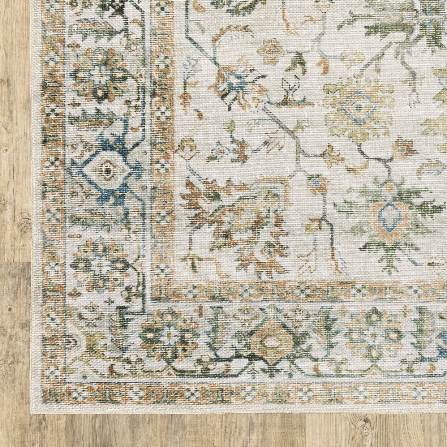 Charleston Distressed Ivory/ Multi Oriental Flat Weave Rug