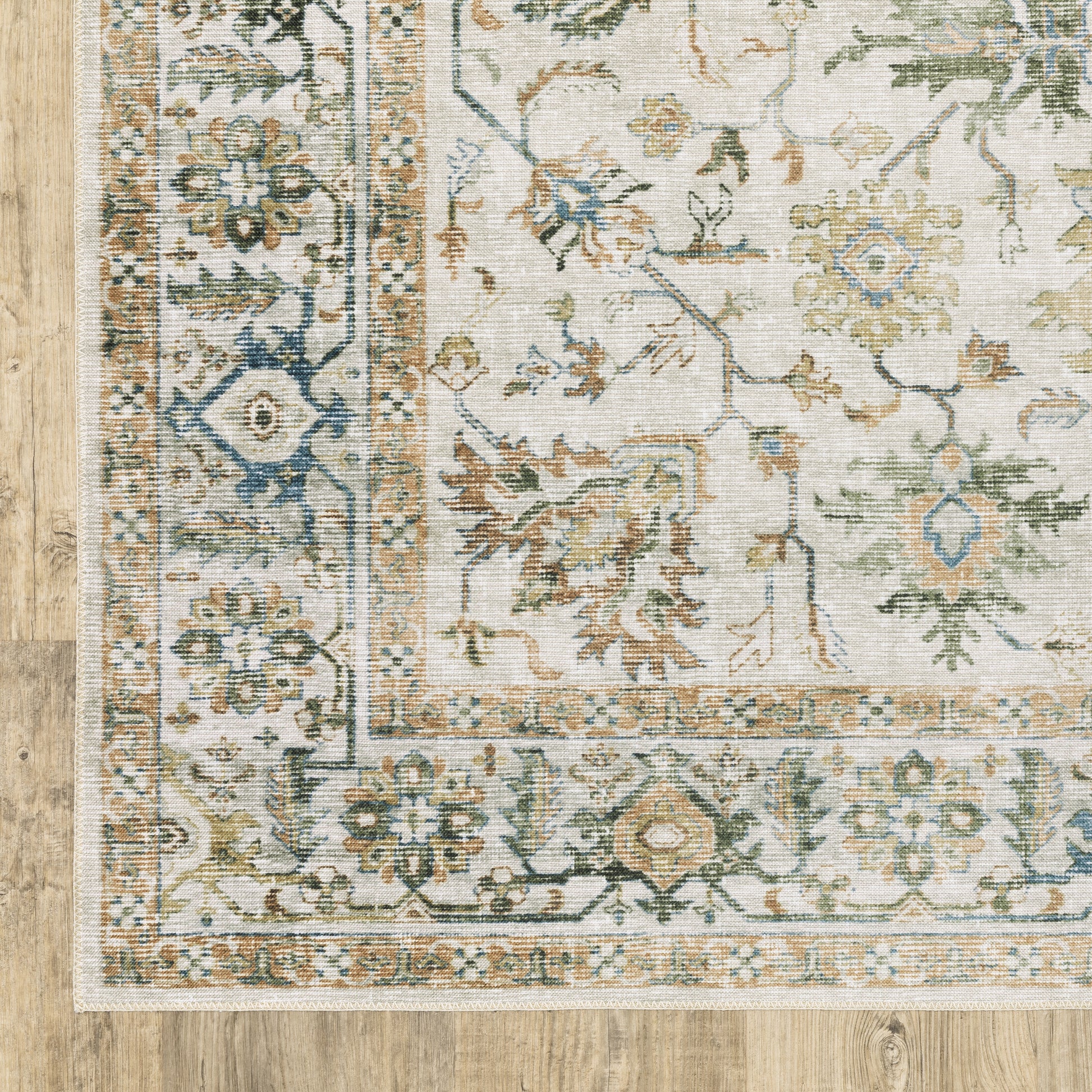 Charleston Distressed Ivory/ Multi Oriental Flat Weave Rug