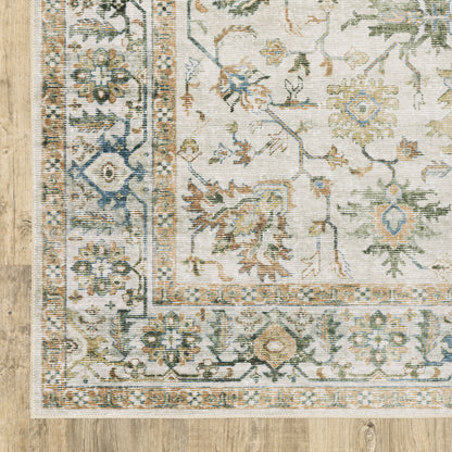 Charleston Distressed Ivory/ Multi Oriental Flat Weave Rug