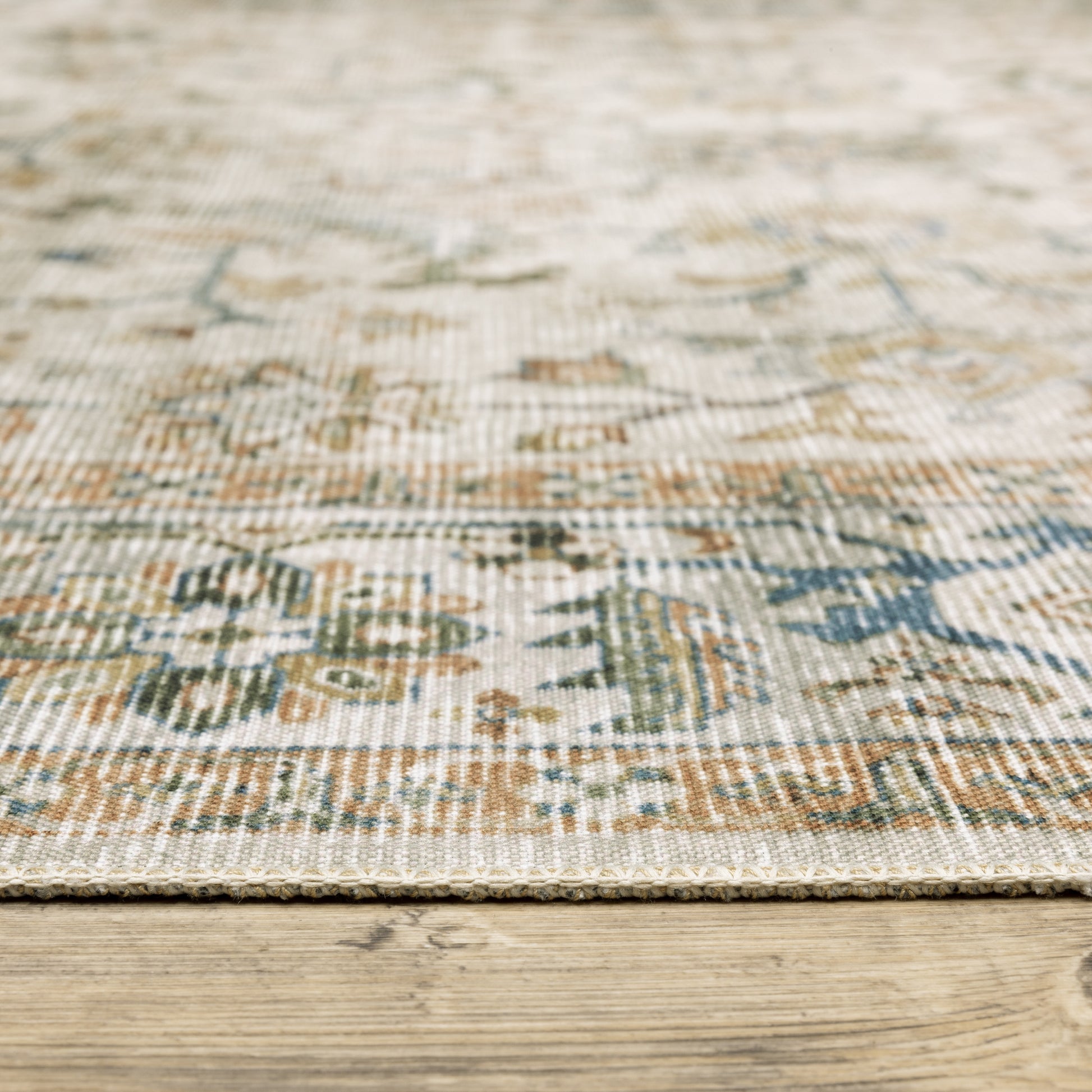 Charleston Distressed Ivory/ Multi Oriental Flat Weave Rug