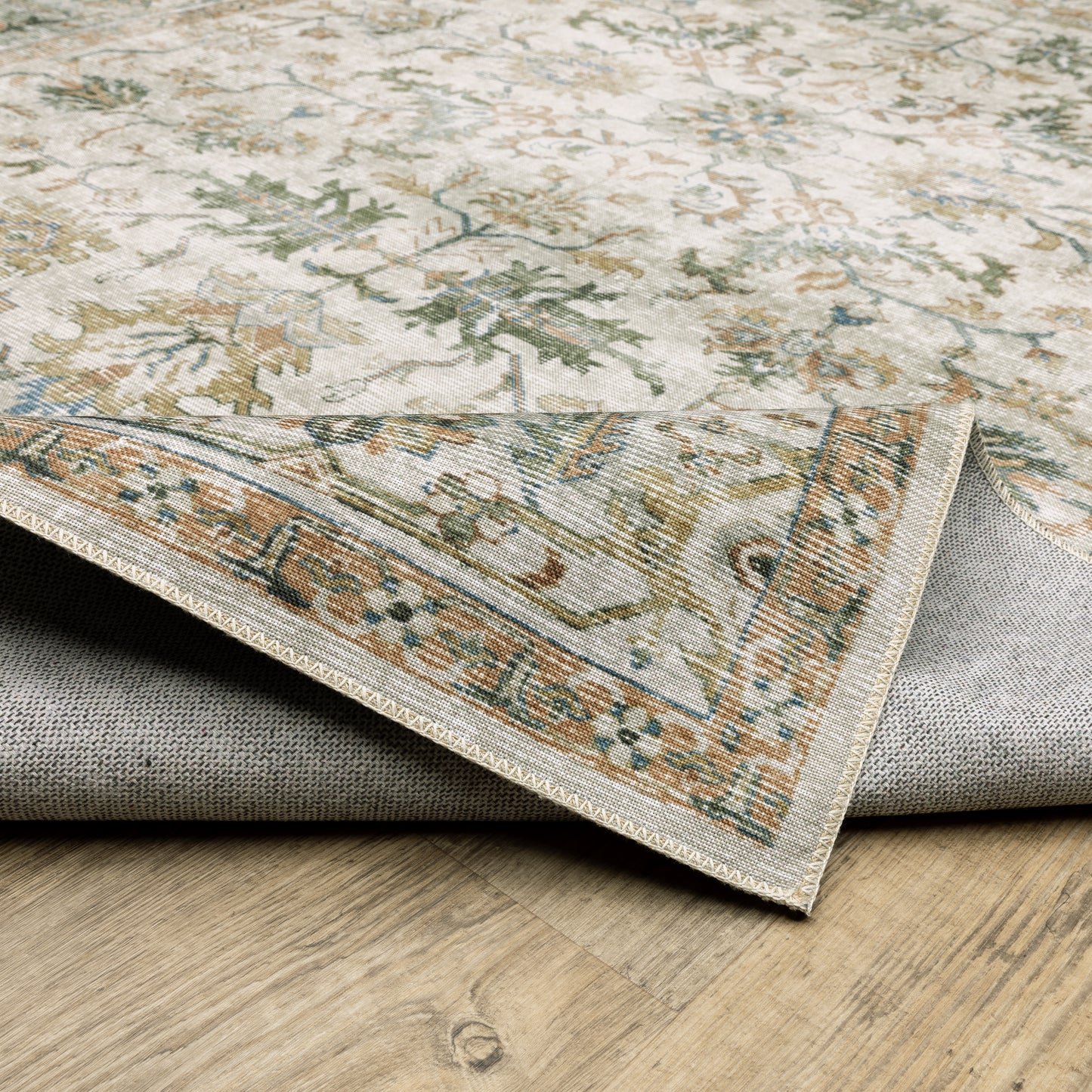 Charleston Distressed Ivory/ Multi Oriental Flat Weave Rug