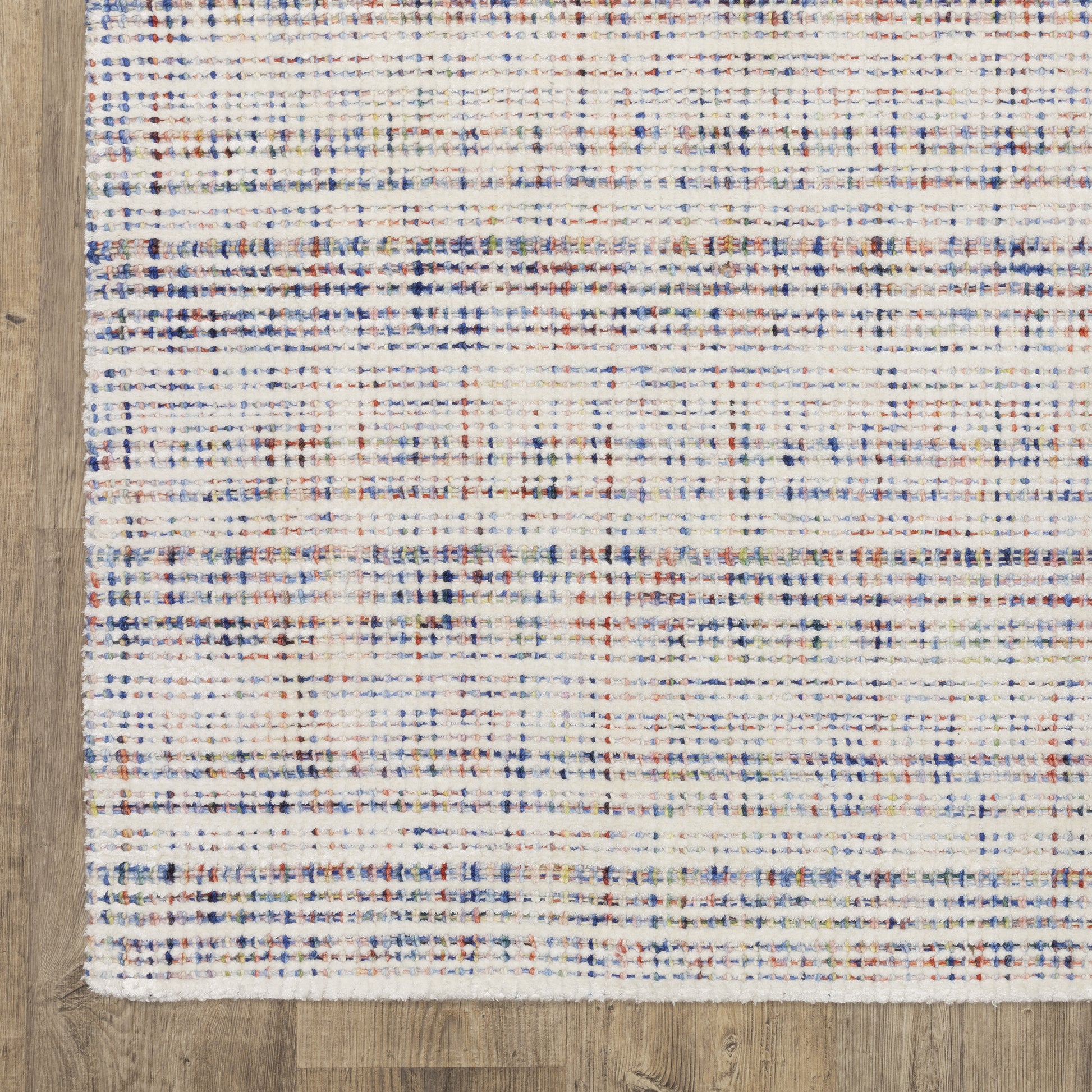 Circa Stripe Ivory/ Multi Mixed Pile Rug