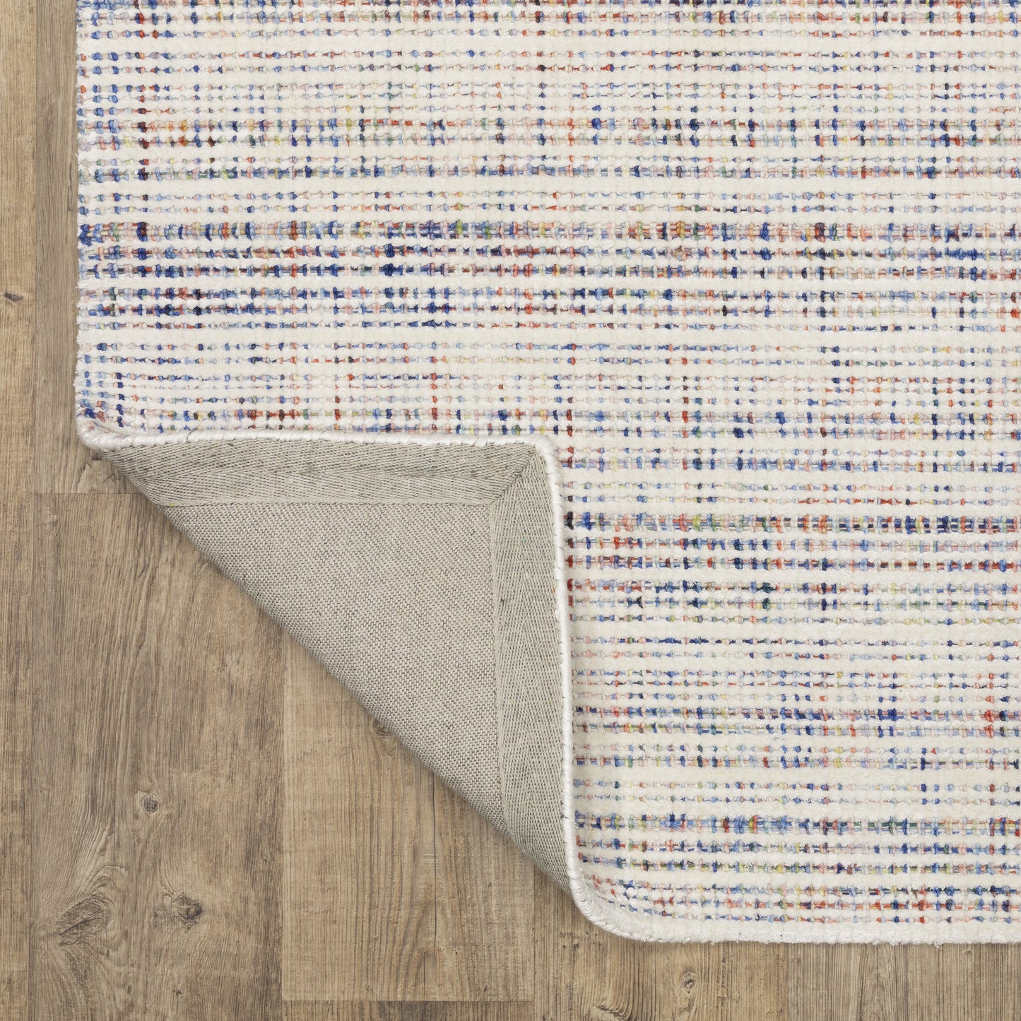 Circa Stripe Ivory/ Multi Mixed Pile Rug