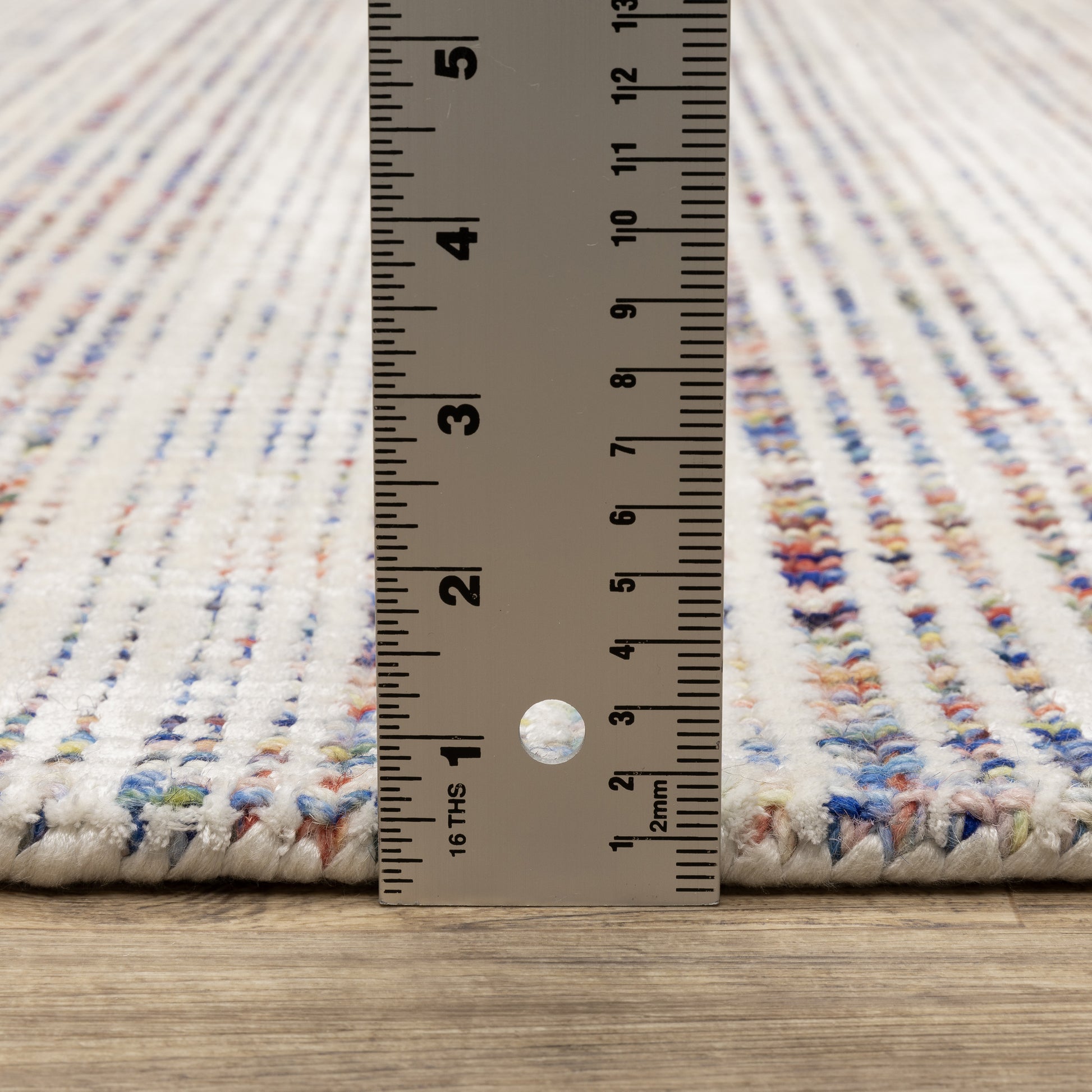 Circa Stripe Ivory/ Multi Mixed Pile Rug