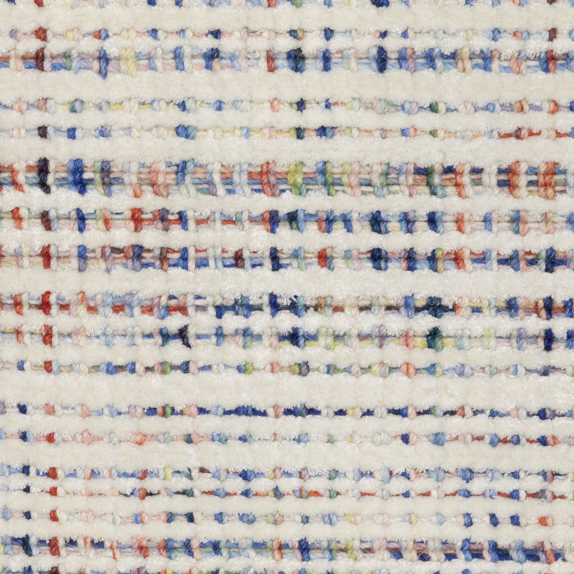 Circa Stripe Ivory/ Multi Mixed Pile Rug