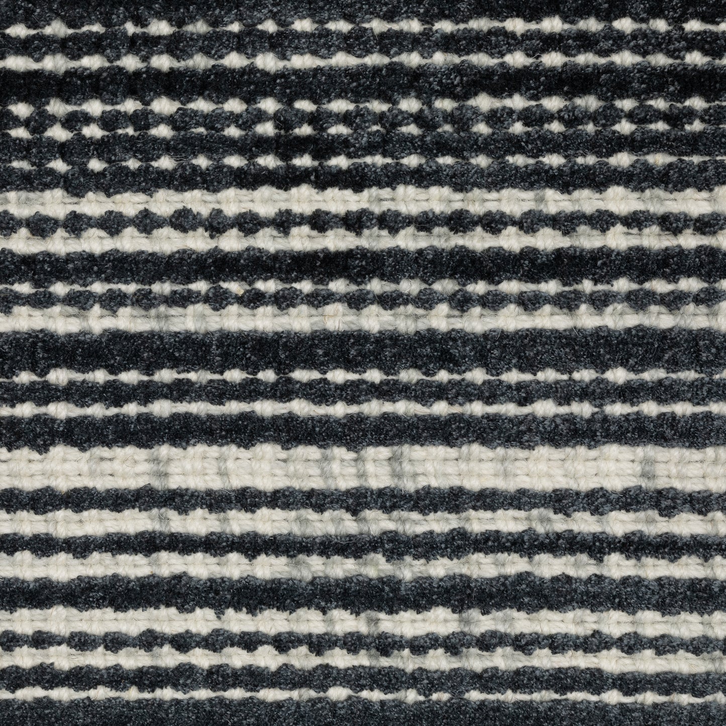 Circa Stripe Black/ Ivory Mixed Pile Rug
