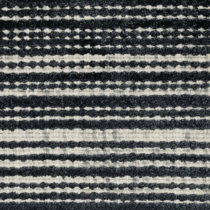 Circa Stripe Black/ Ivory Mixed Pile Rug