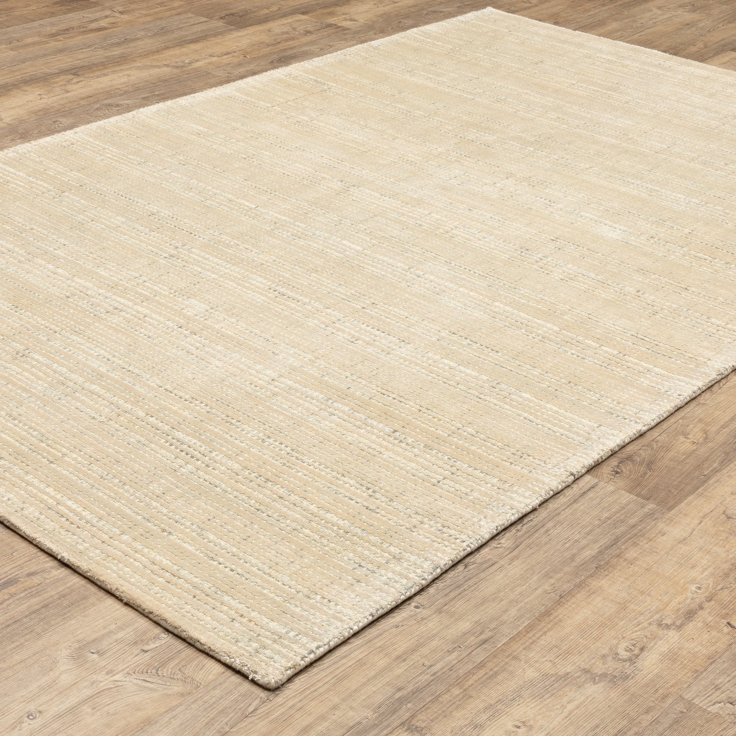 Circa Stripe Beige/ Ivory Mixed Pile Rug