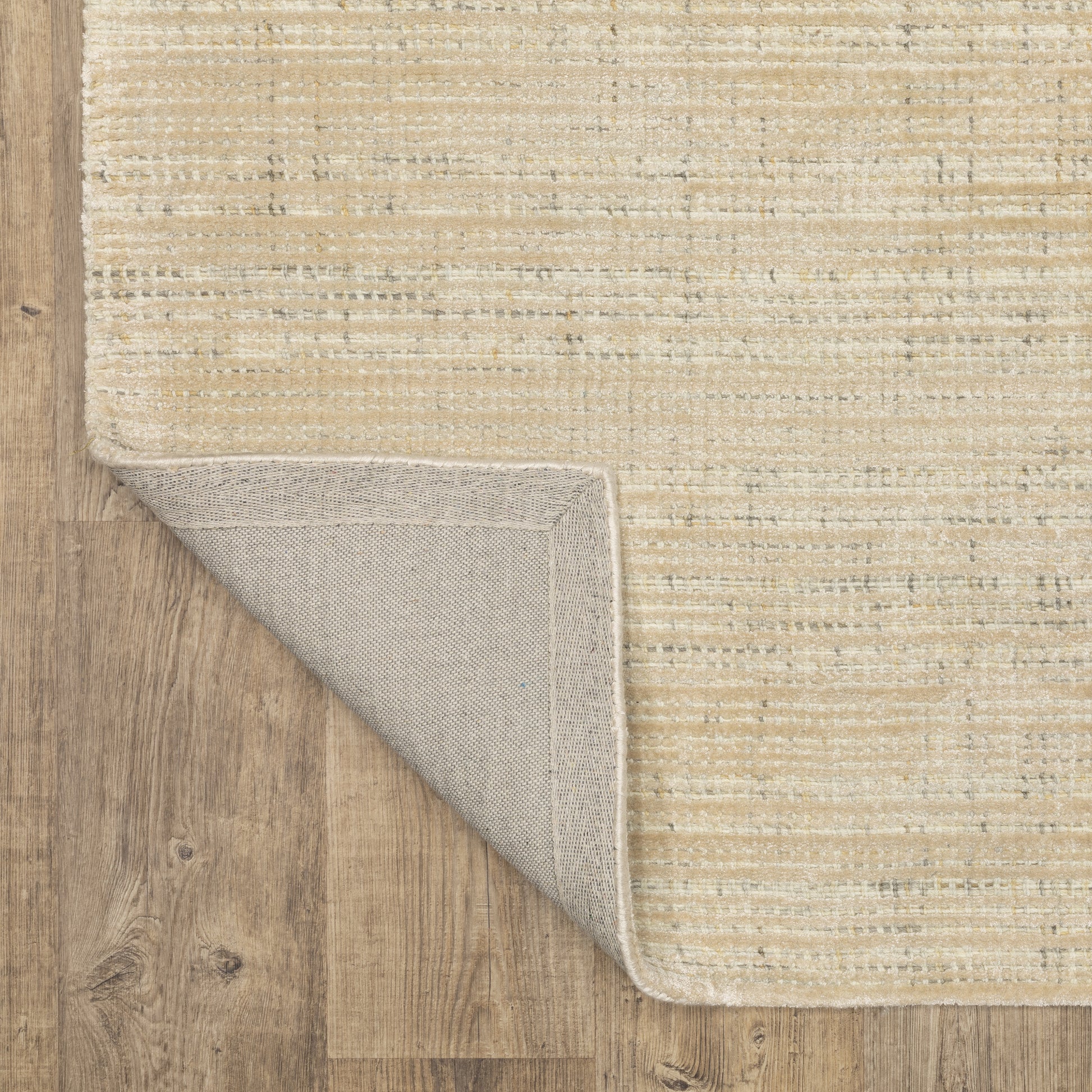 Circa Stripe Beige/ Ivory Mixed Pile Rug