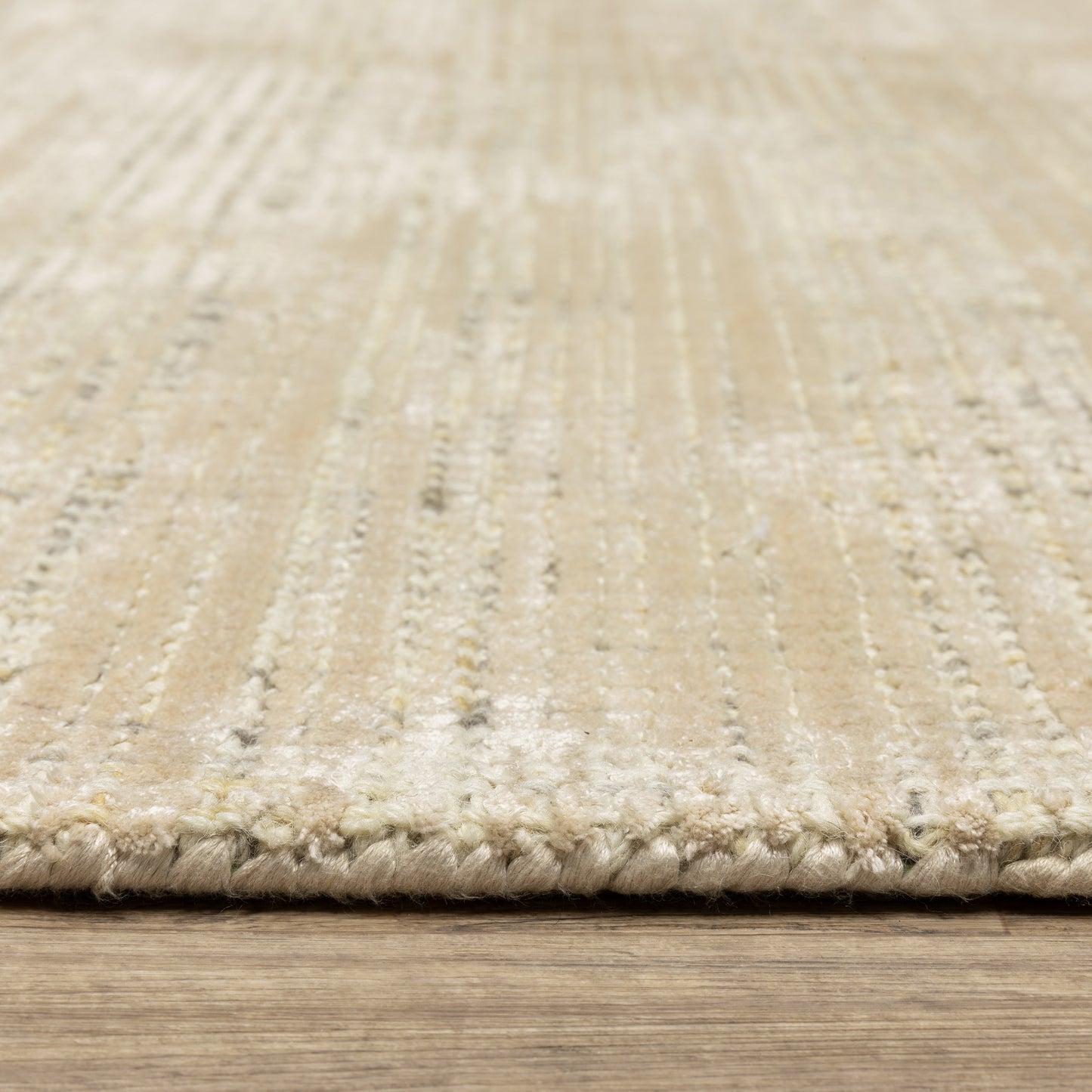 Circa Stripe Beige/ Ivory Mixed Pile Rug